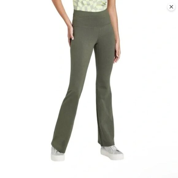 wild fable Pants - Wild Fable Women's High-Waisted Flare Leggings Olive Green